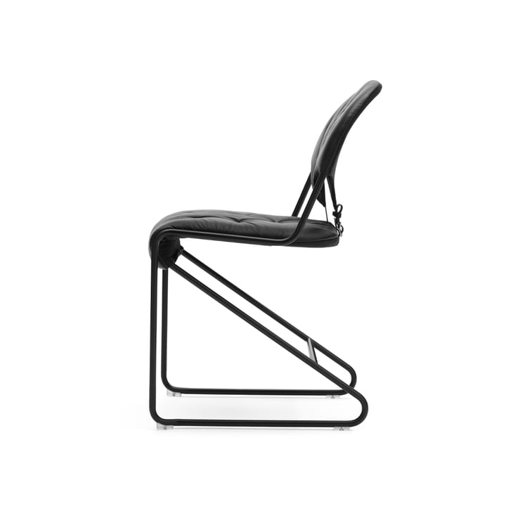 Sam stol, Läder classic soft 88 svart-hög-svart stativ Dux