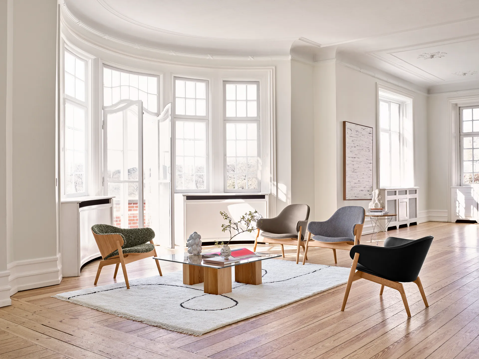 Alba fåtölj framsidesklädd, Oljad ek-curl 39 Eilersen