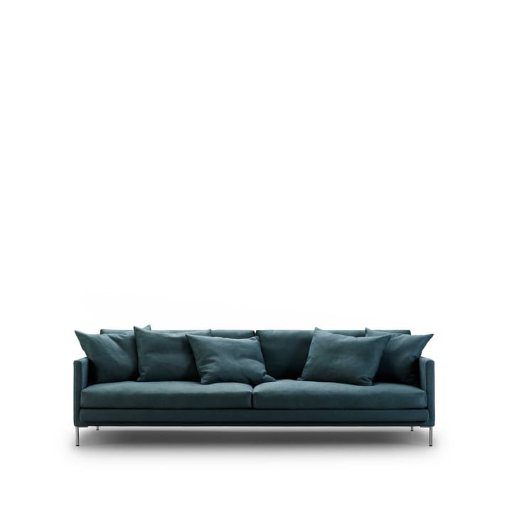 Ash 3-sits soffa - tyg nature 0039 grön, borstade stålben - Eilersen