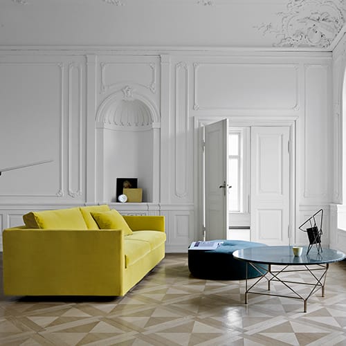 Box soffa, Napoleon 26 beige-svarta ben Eilersen