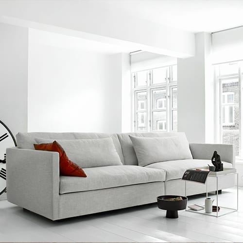 Box soffa, Napoleon 26 beige-svarta ben Eilersen