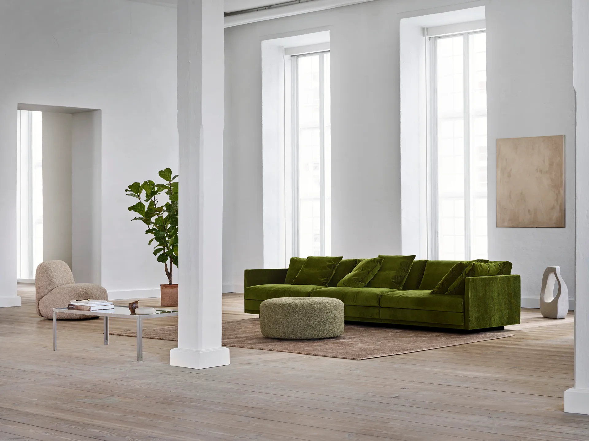 Great Ash 3-sits soffa 320x100 cm avtagbar klädsel - Munster 09,  Eilersen