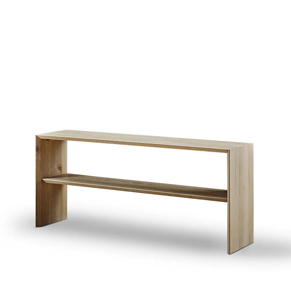 Kant konsolbord med hylla, Oljad ek 120x35x55 Eilersen