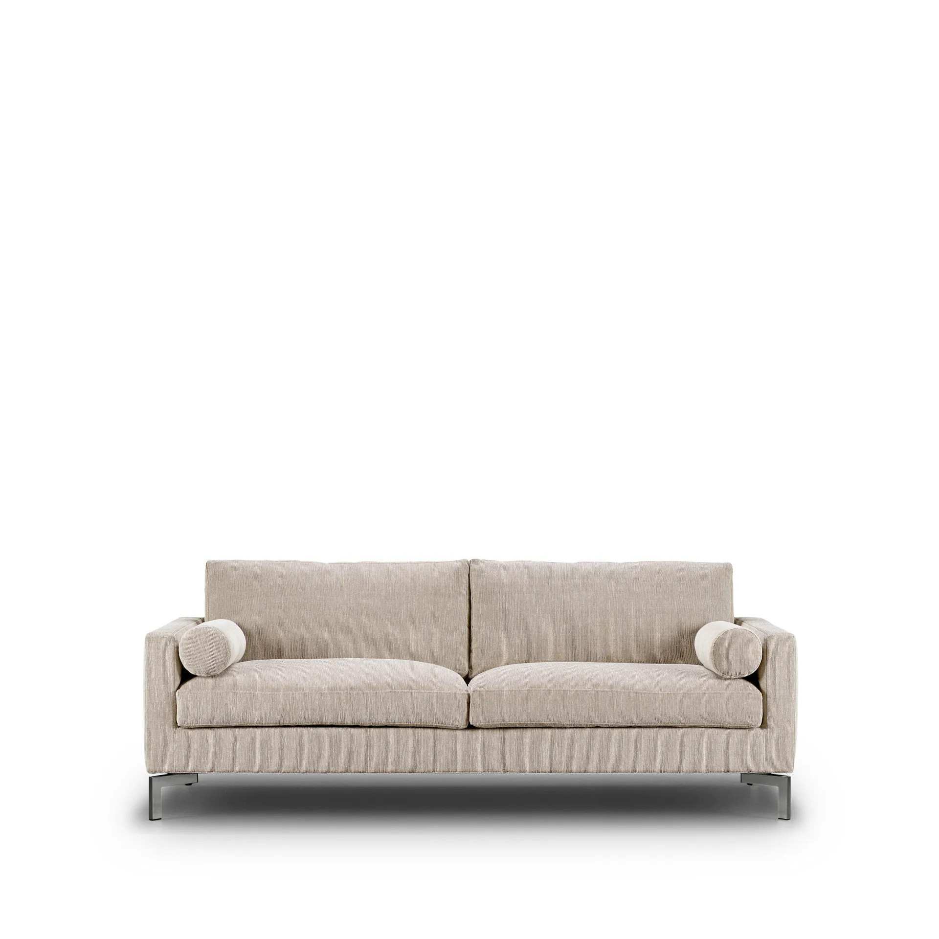 Lift soffa 210 cm dunstoppning, Bakar 27 beige-duntopp-stålben Eilersen