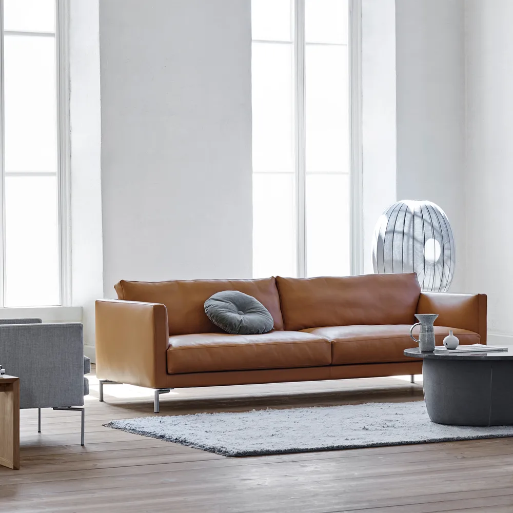 Mission soffa, tyg gravel 07 beige-240-stål Eilersen