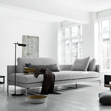 Plano modulsoffa - tyg silvergrå, mattkromade ben - Eilersen