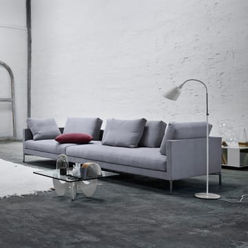 Plano modulsoffa - tyg silvergrå, mattkromade ben - Eilersen