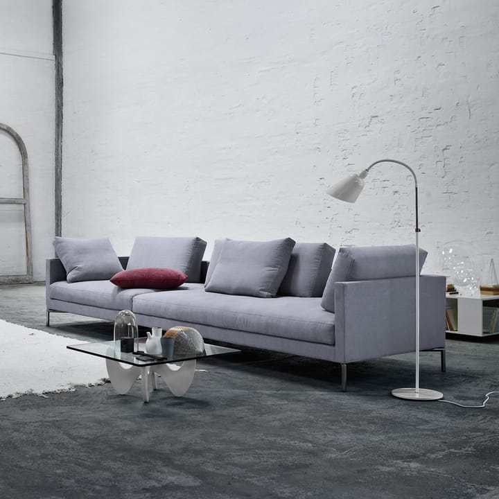 Plano modulsoffa, tyg silvergrå, mattkromade ben Eilersen