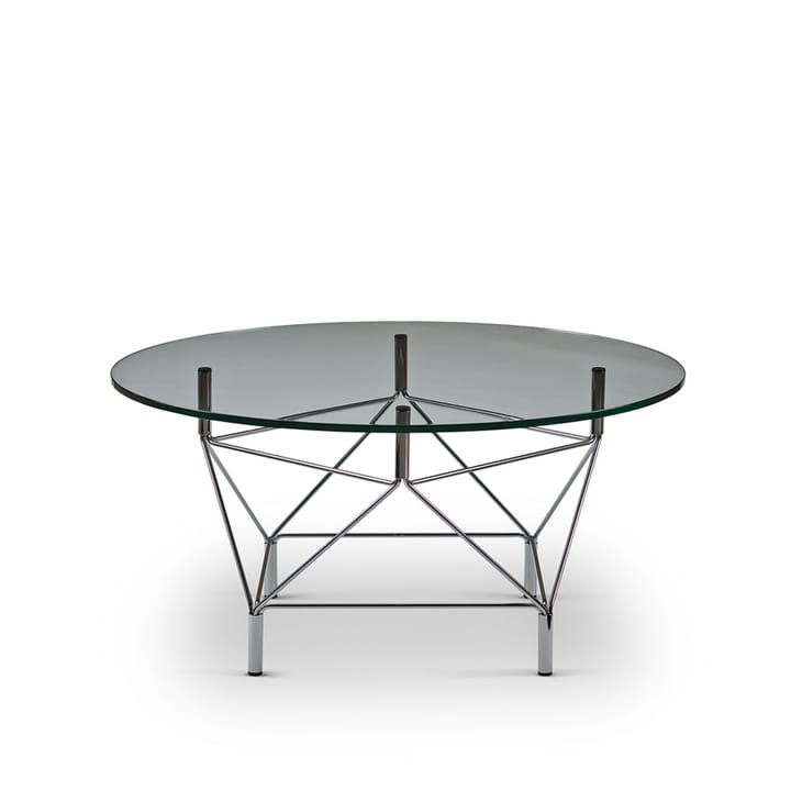 Spider sidobord - glas klart, ø90cm, förkromat stålstativ - Eilersen
