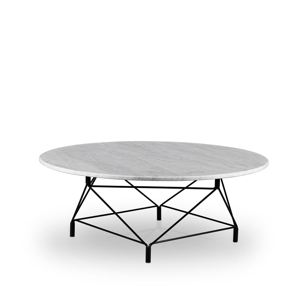 Eilersen Spider soffbord o105 cm marmor vit, svart stativ