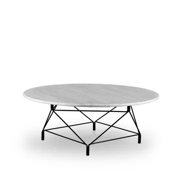 Spider soffbord - Vit marmor-svart stativ, Ø105 cm - Eilersen