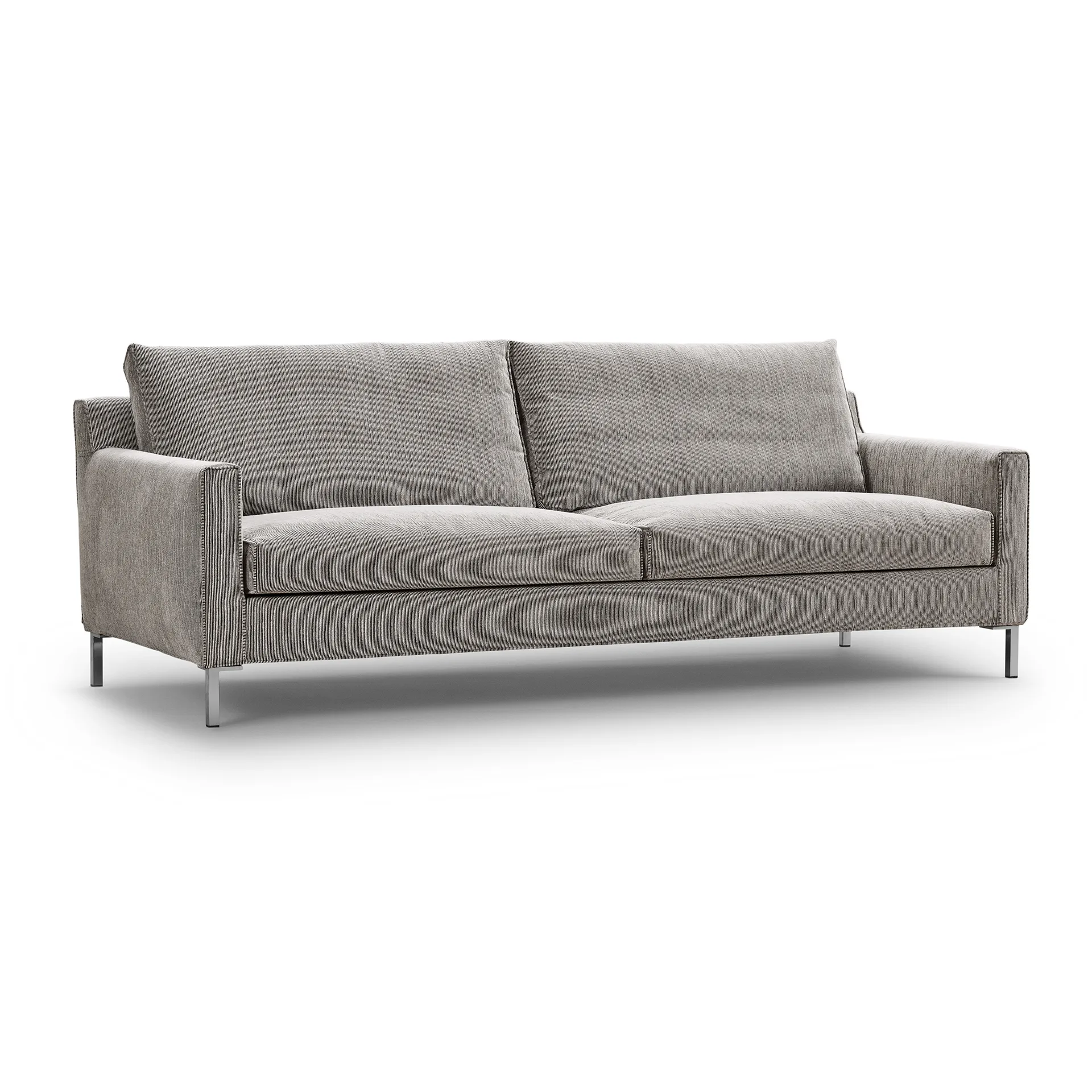 Streamline 3-sits soffa 220 cm, bakar 01 brunbeige-rostfritt stål Eilersen