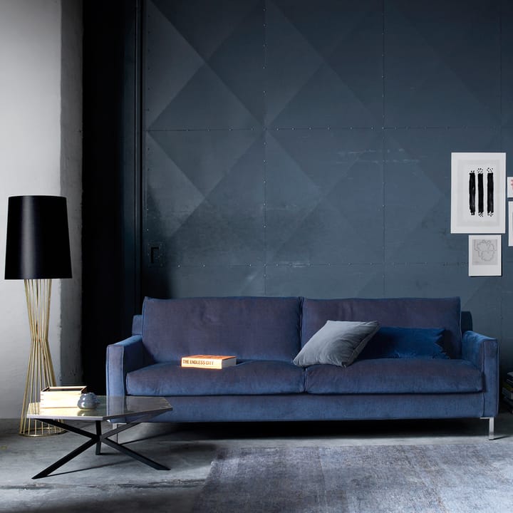 Streamline 3-sits soffa 220 cm - gravel 0016 mörkgrå-rostfritt stål - Eilersen