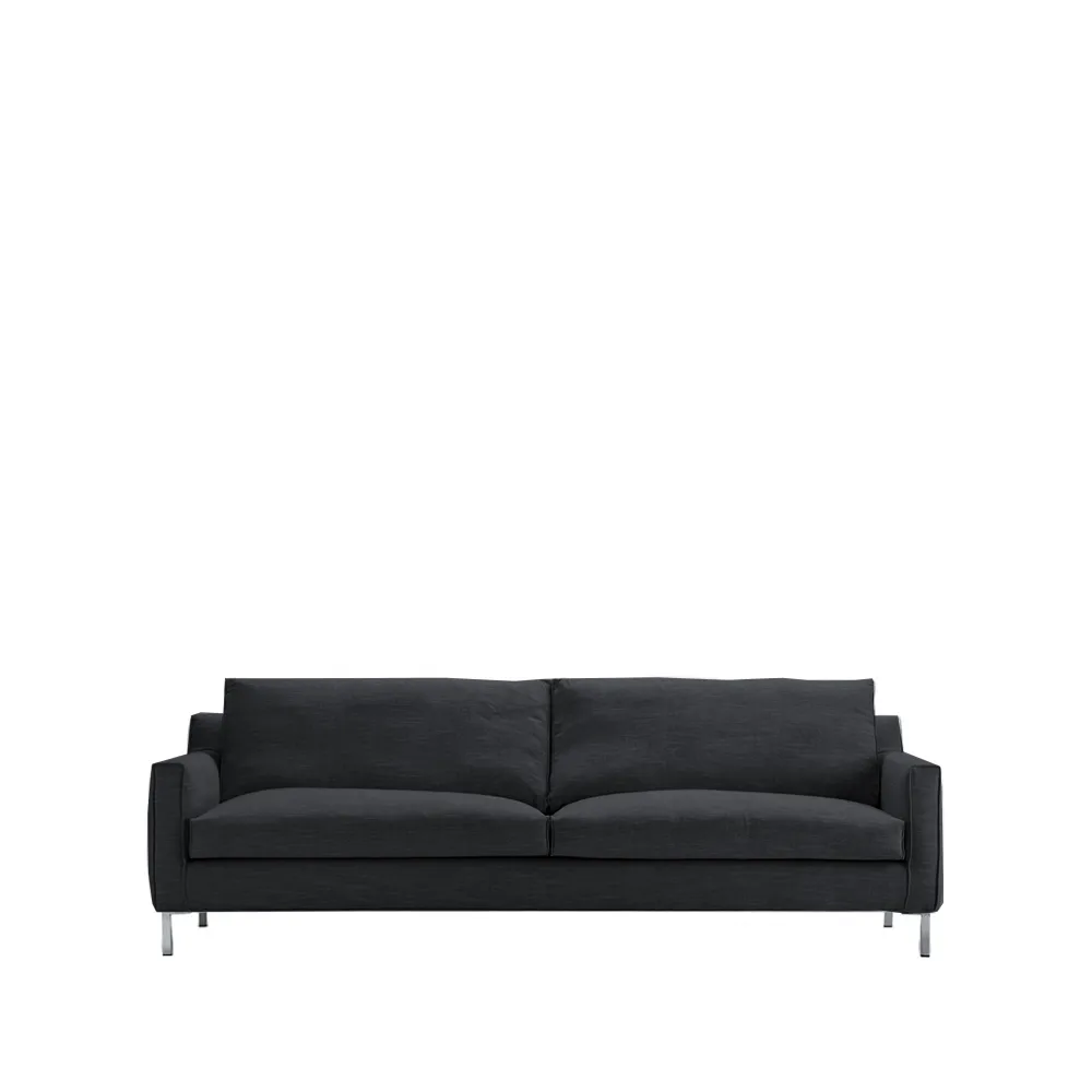 Streamline 3-sits soffa 220 cm, tyg cross 10 svart, stålben Eilersen