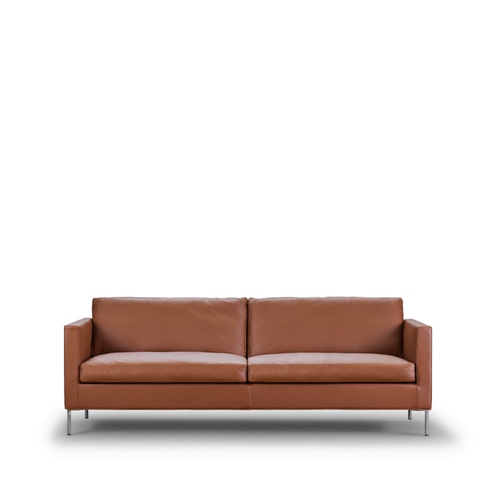 Trenton soffa - läder texas 23 brun, rostfria stålben - Eilersen