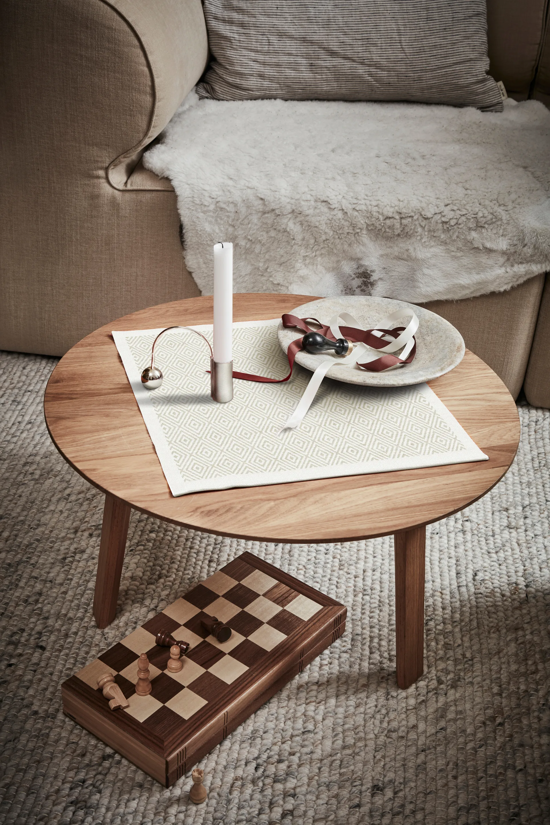 Gåsöga servett oblekt, 35x35 cm Ekelund Linneväveri