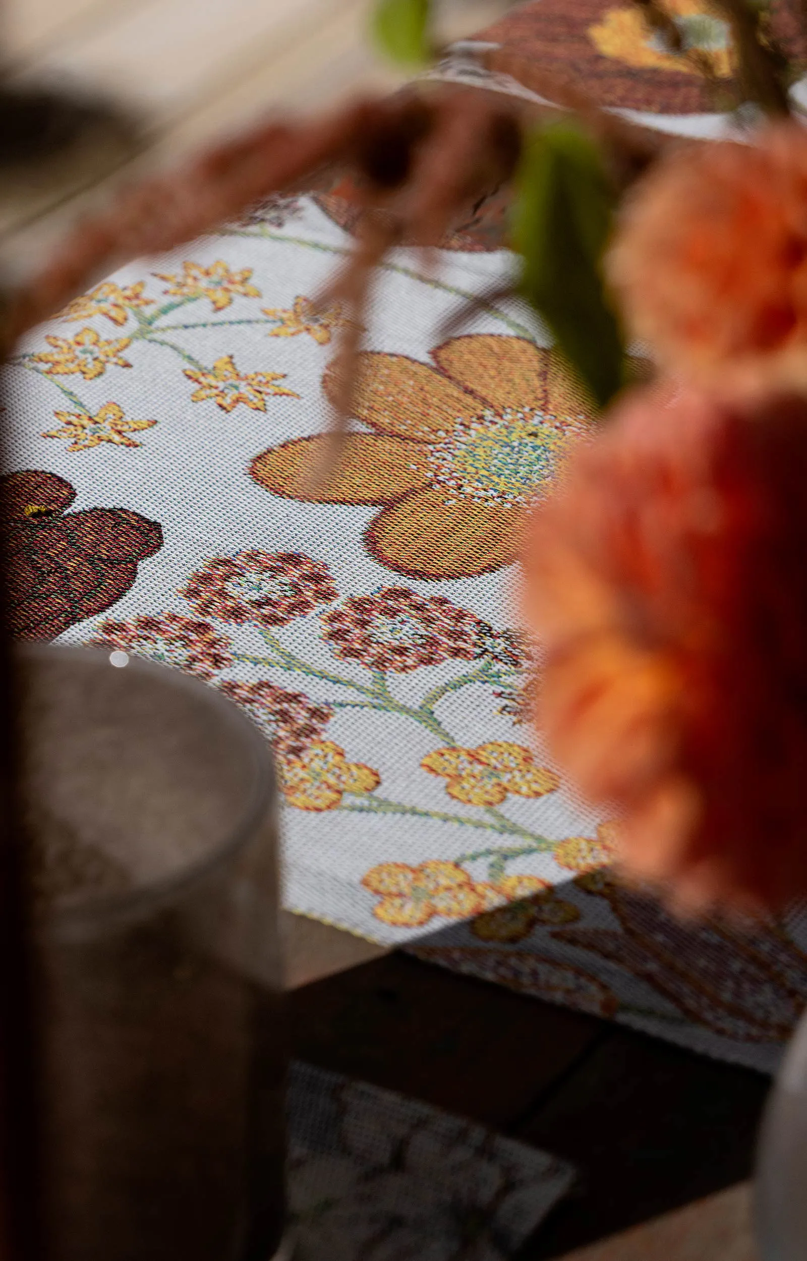 Kvällsblom kuddfodral 40x40 cm, Multi Ekelund Linneväveri