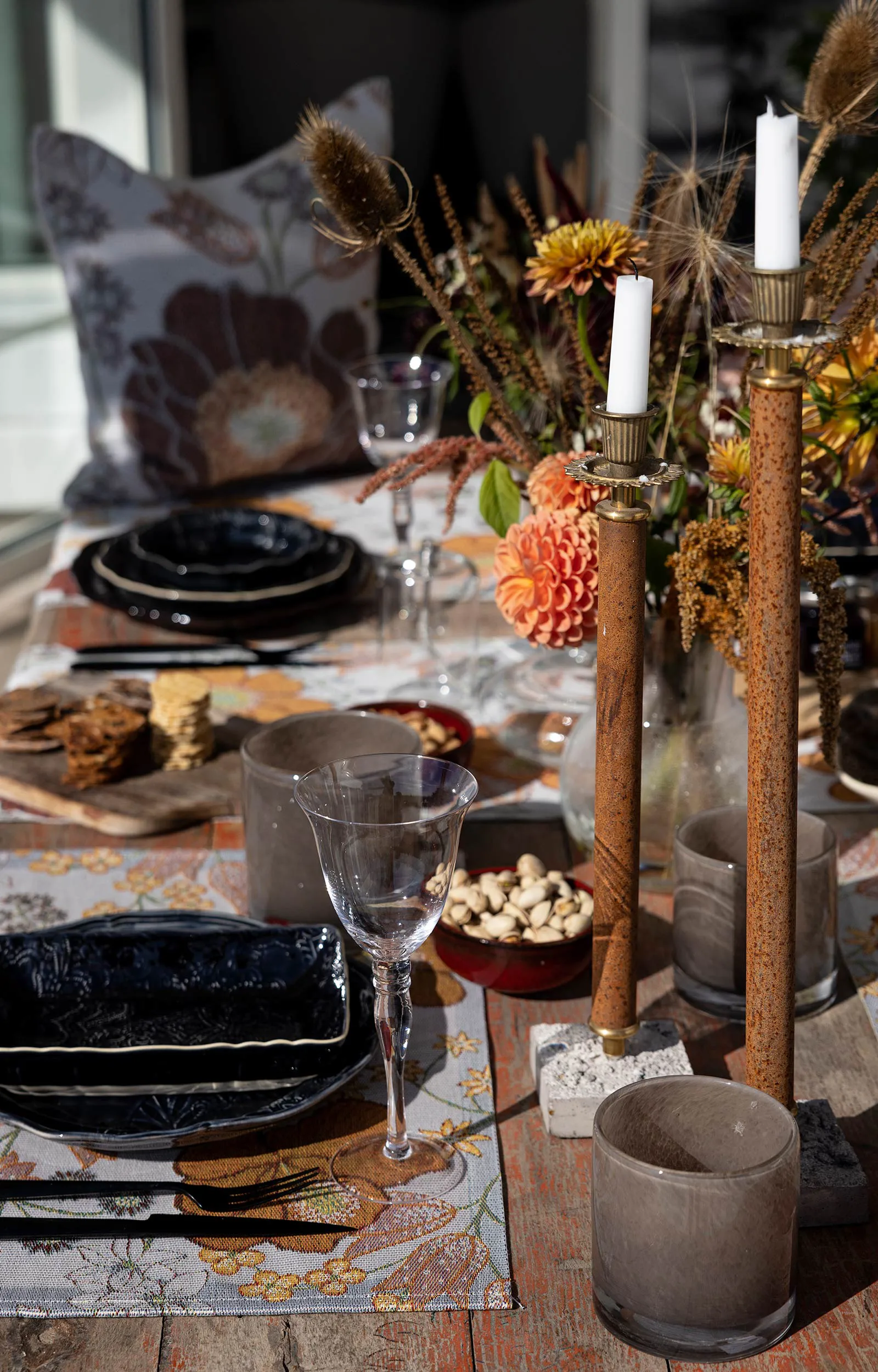 Kvällsblom kuddfodral 40x40 cm, Multi Ekelund Linneväveri