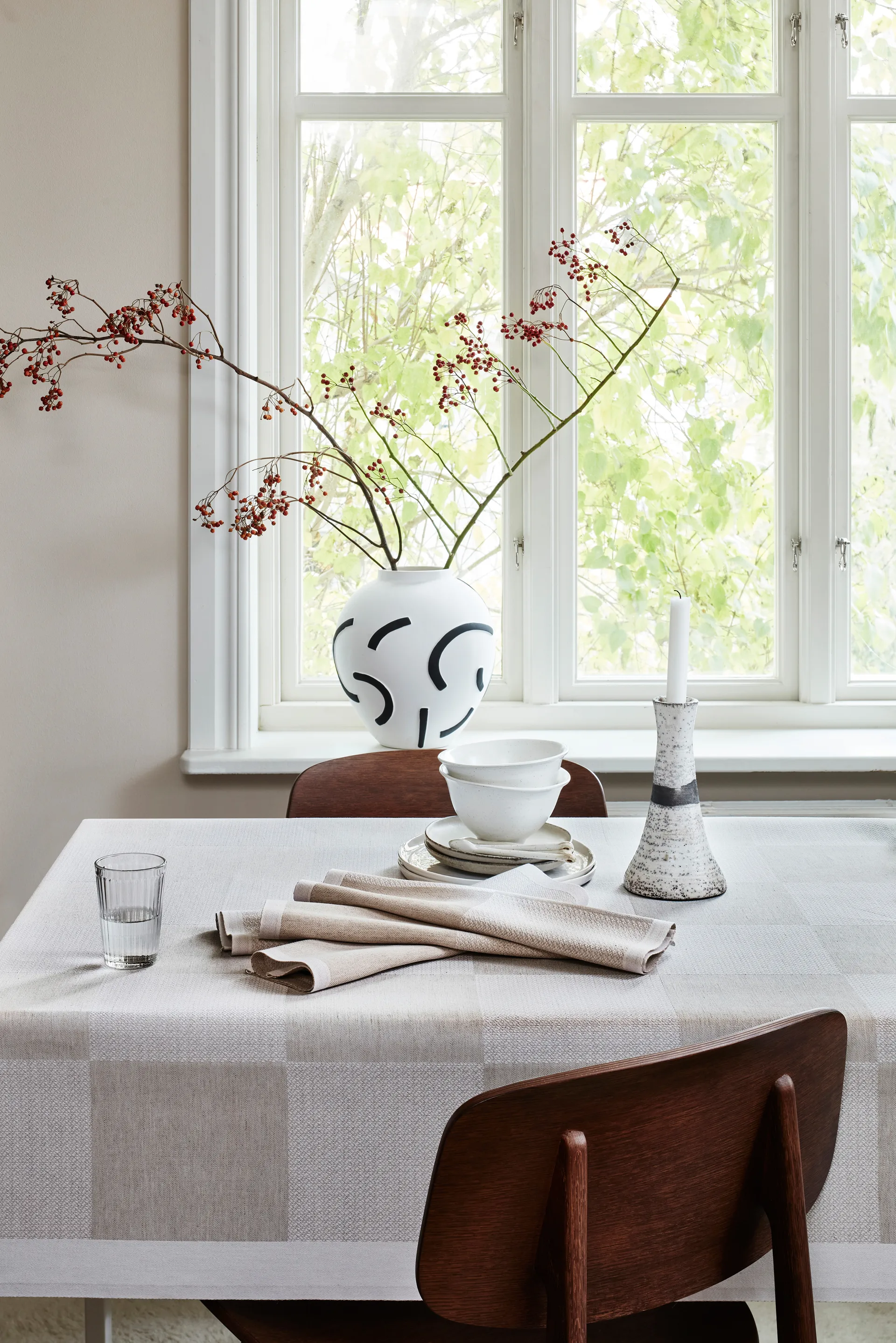 Ruta bordsduk oblekt, 150x250 cm Ekelund Linneväveri