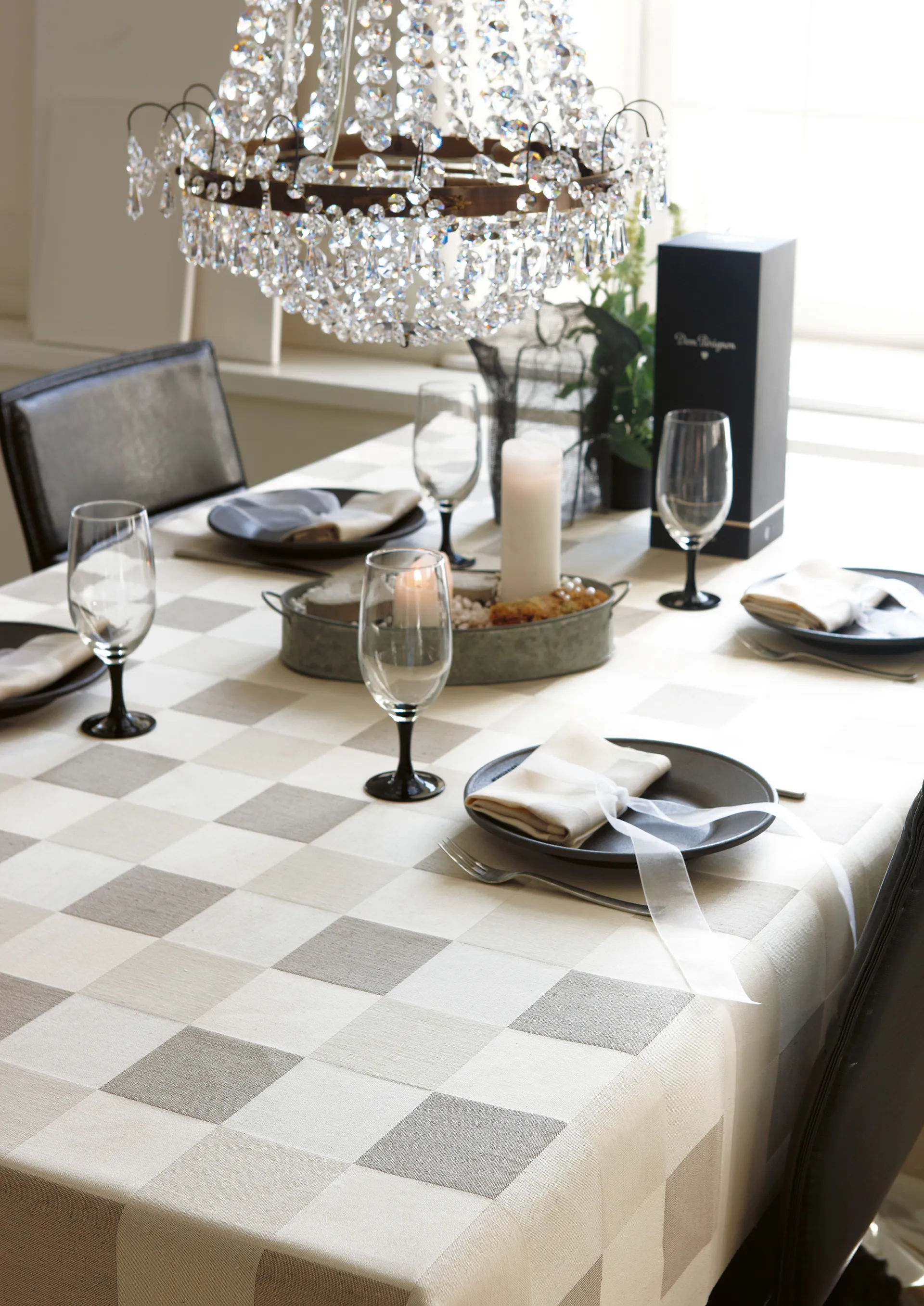 Schack bordsduk, 150x250 cm Ekelund Linneväveri