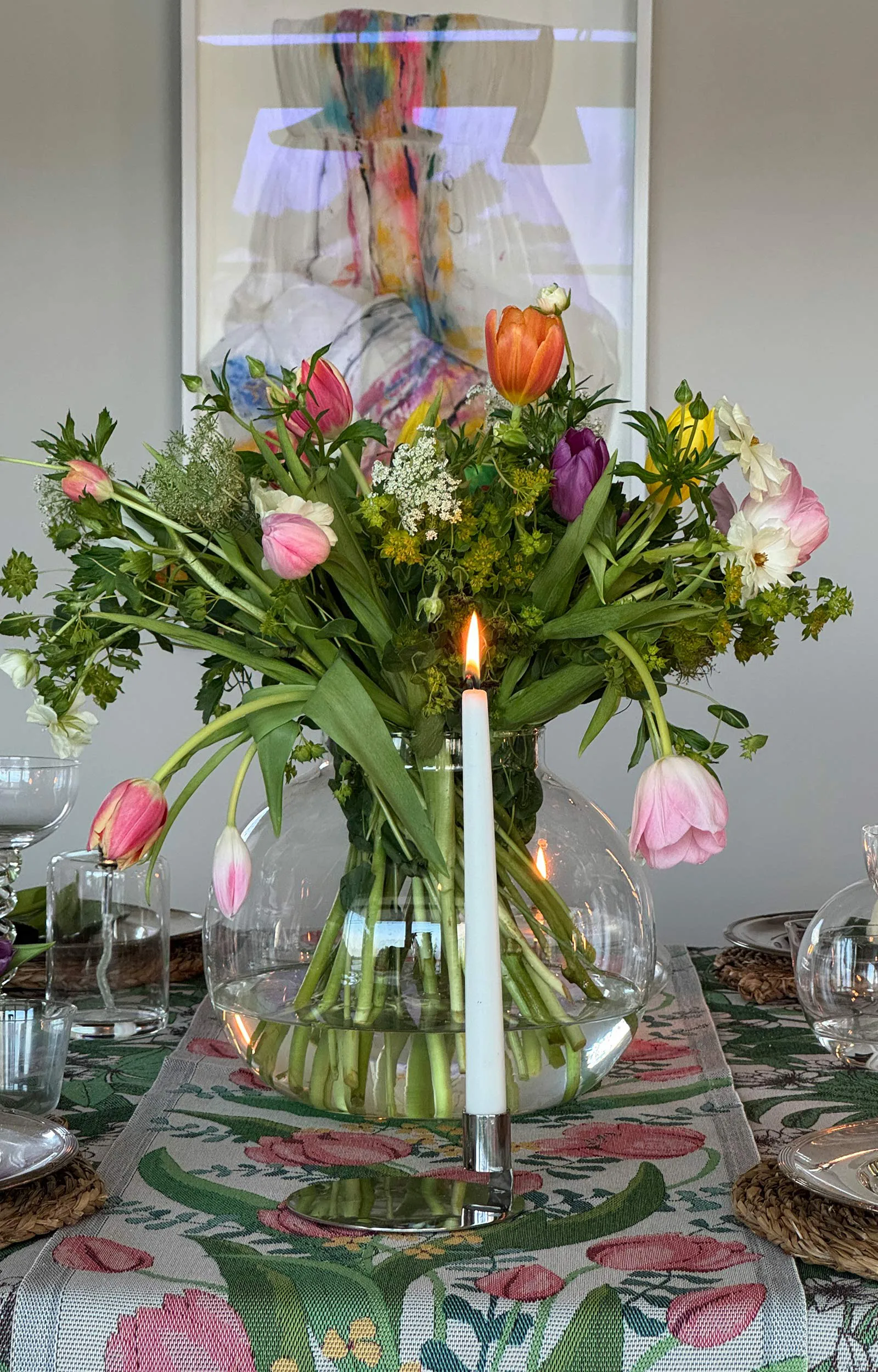 Tulpanlund Kökshandduk 35x50 cm, Multi Ekelund Linneväveri