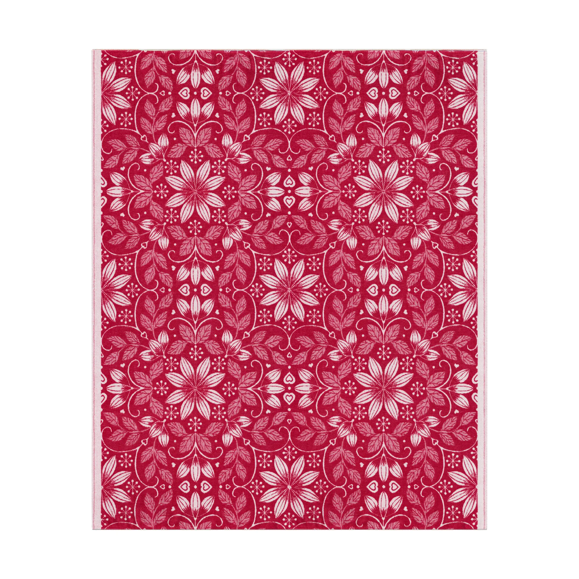 Värme bomullsfilt 140x170 cm, Röd Ekelund Linneväveri