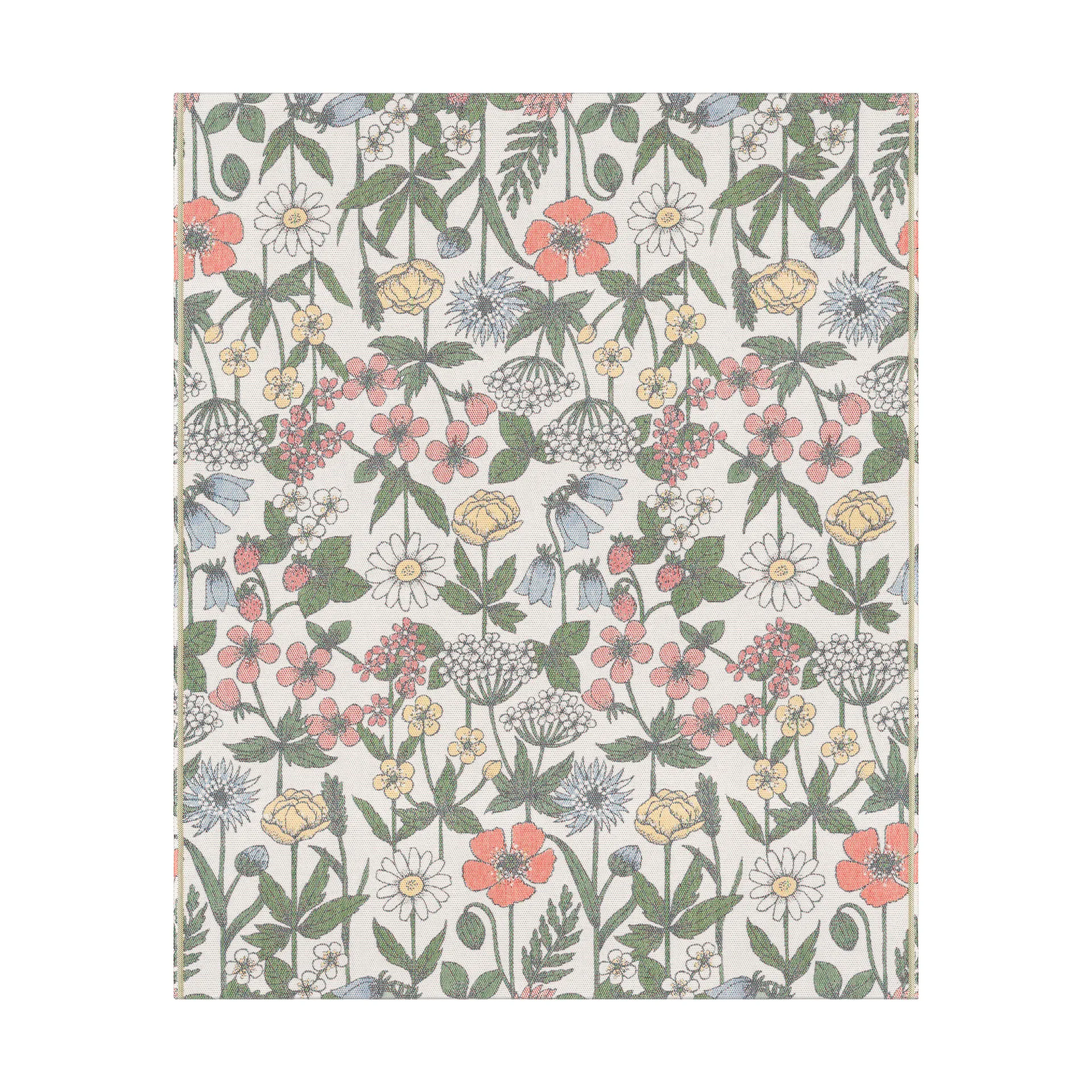 Vildblomster bomullsfilt 140x170 cm, Multi Ekelund Linneväveri