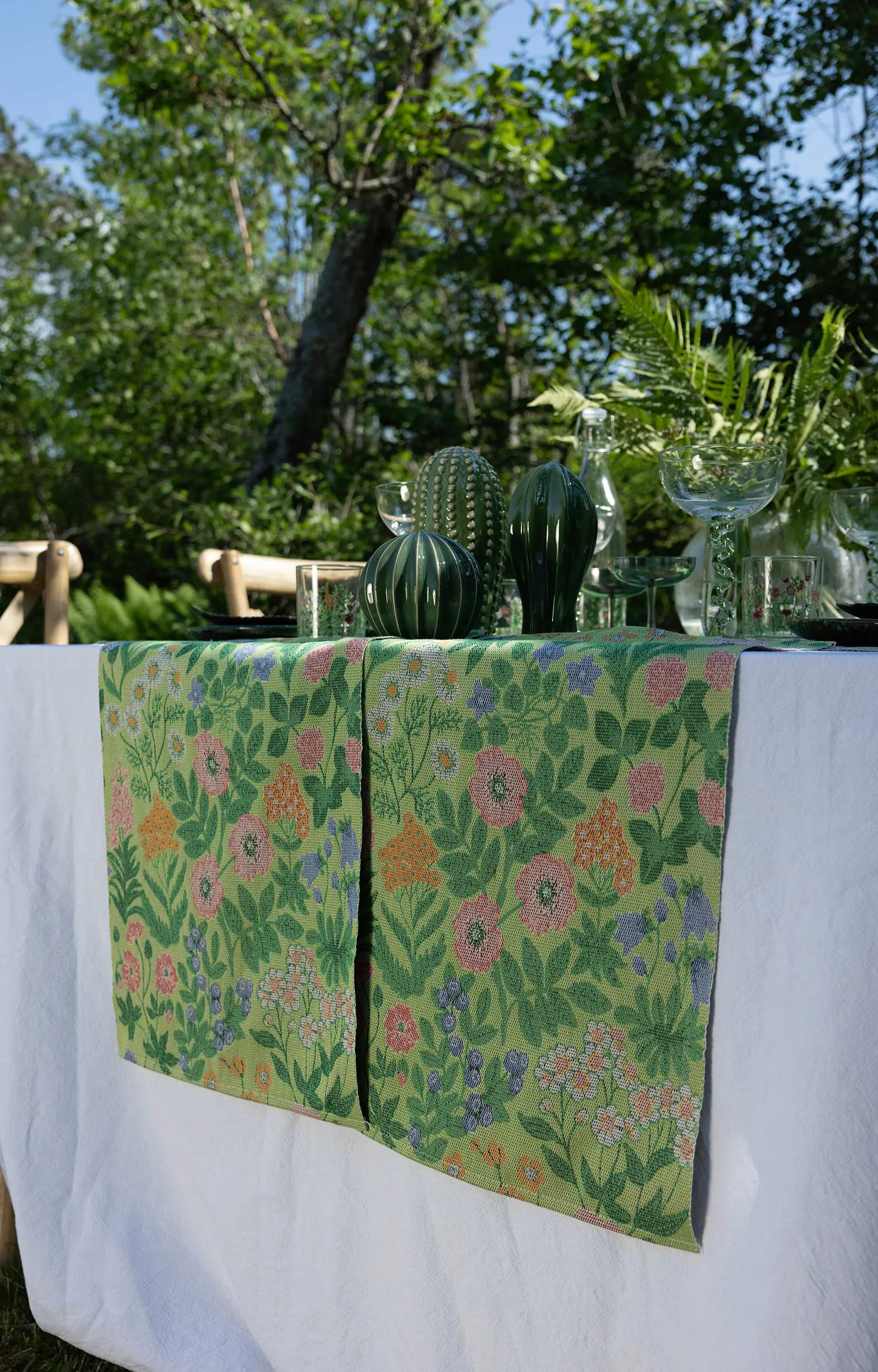 Vildblomster bomullsfilt 140x170 cm, Multi Ekelund Linneväveri