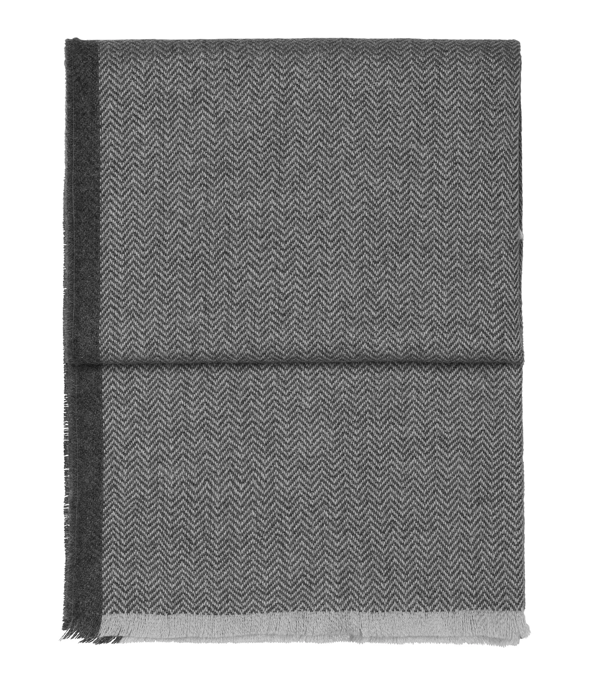 Herringbone pläd 130x190 cm, Light grey-grey Elvang Denmark