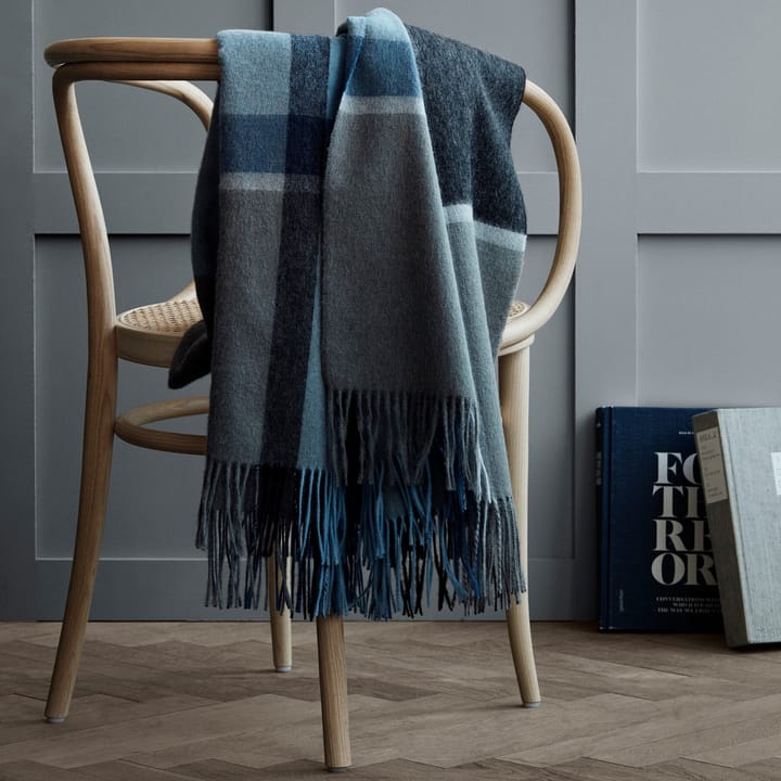 Manhattan pläd, steel blue-dusty ocean Elvang Denmark