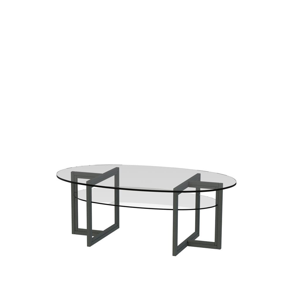 Englesson Brutus soffbord ellips mörk bets ek, 130x80cm, glasskivor