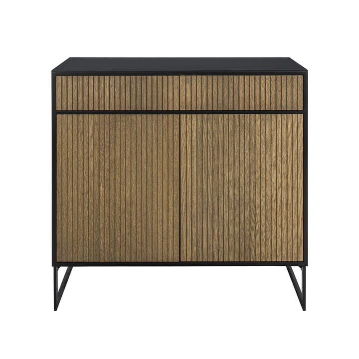 Line Hög skänk - walnut/black, 2dörrar+2lådor+1hylla, svarta metallben - Englesson