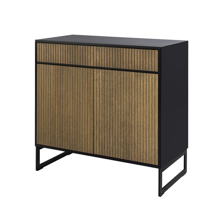Line Hög skänk, walnut/black, 2dörrar+2lådor+1hylla, svarta metallben Englesson