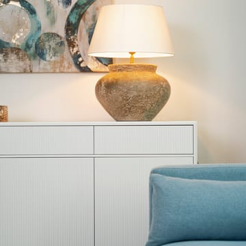 Line Hög skänk - walnut/white, 2dörrar+2lådor+1hylla, kromben - Englesson