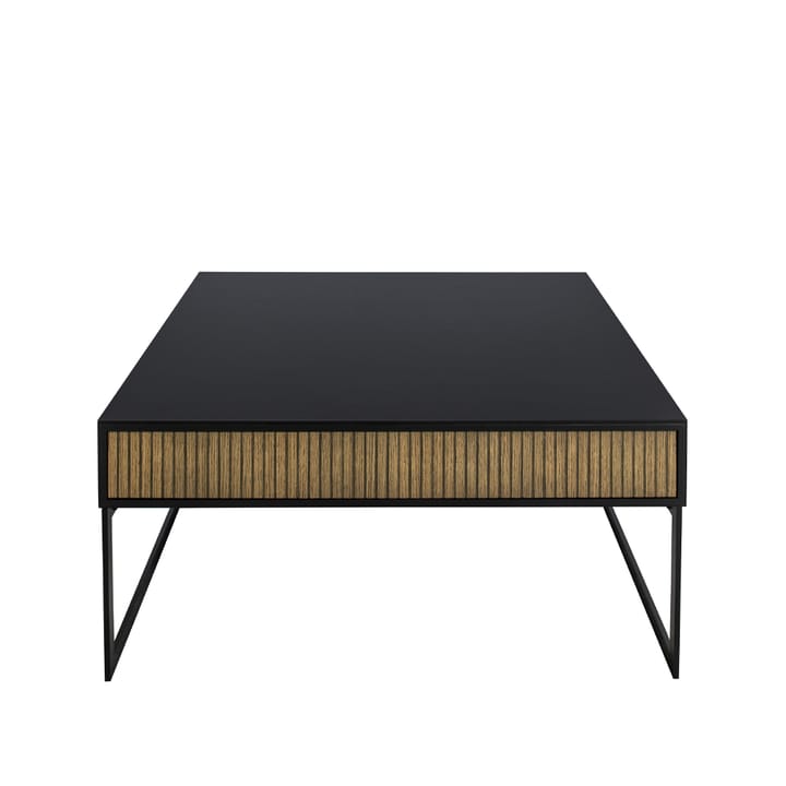 Line soffbord 100x100 cm, Walnut/black, svarta metallben Englesson