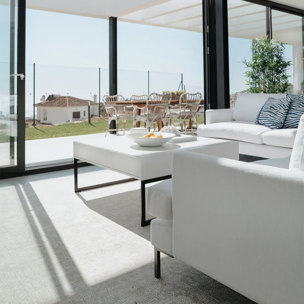 Line soffbord, Walnut/white-130x70cm-kromben Englesson