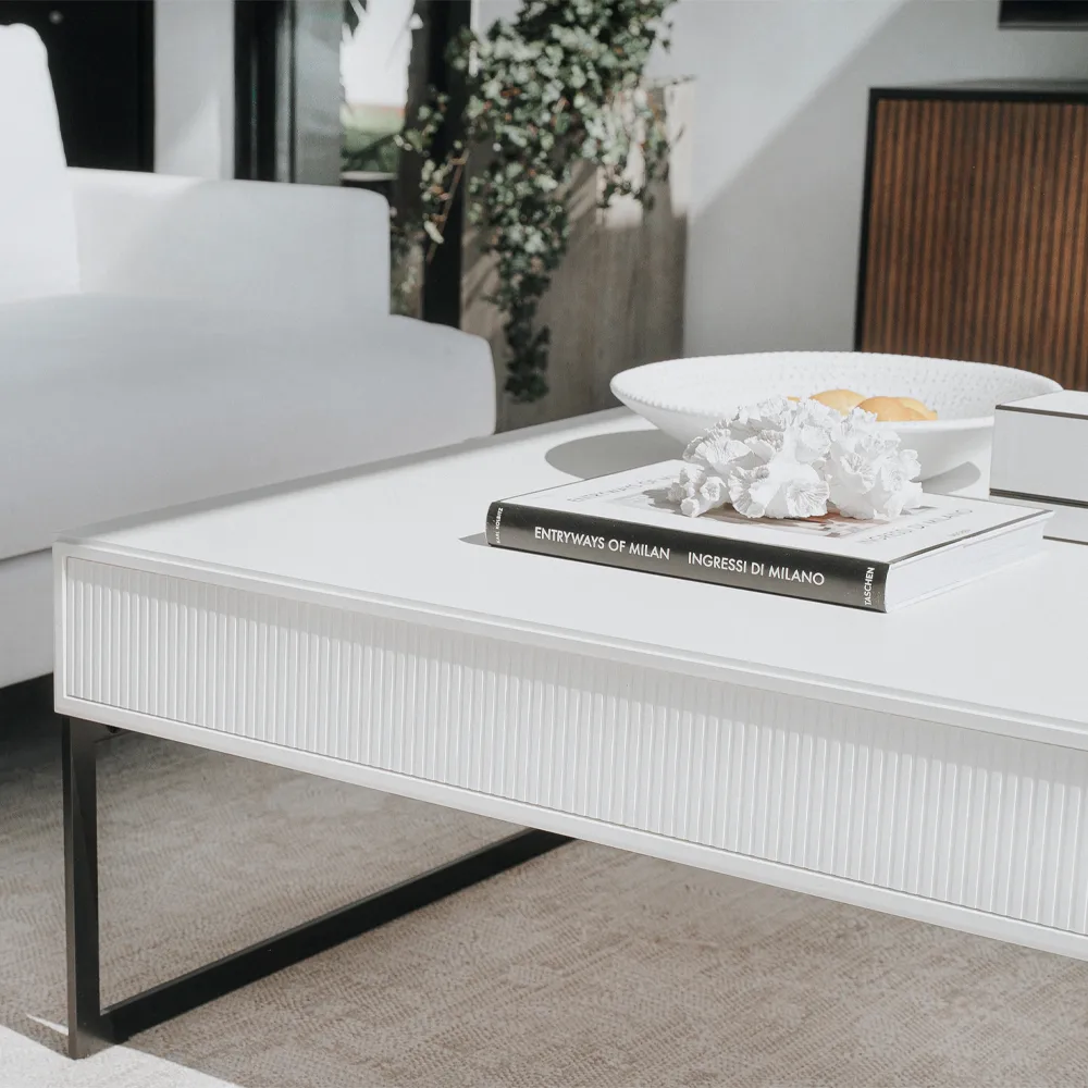 Line soffbord, Walnut/white-130x70cm-kromben Englesson