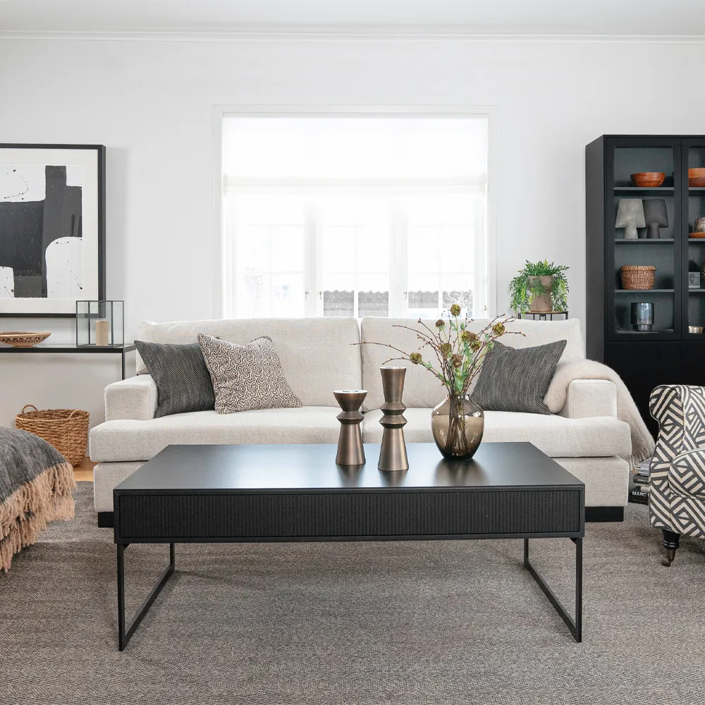 Line soffbord, Walnut/white-130x70cm-kromben Englesson