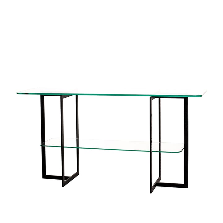 Square avlastningsbord - glas, svartlackat stativ - Englesson