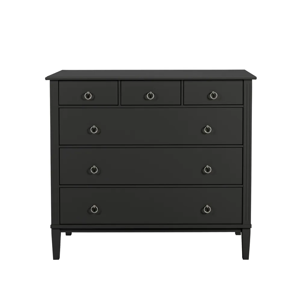 Stockholm 2.0 byrå, svart, 3 små lådor + 3 stora lådor Englesson