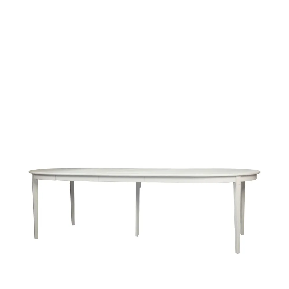 Stockholm 2.0 matbord runt, whitewash, 3 ilägg Englesson