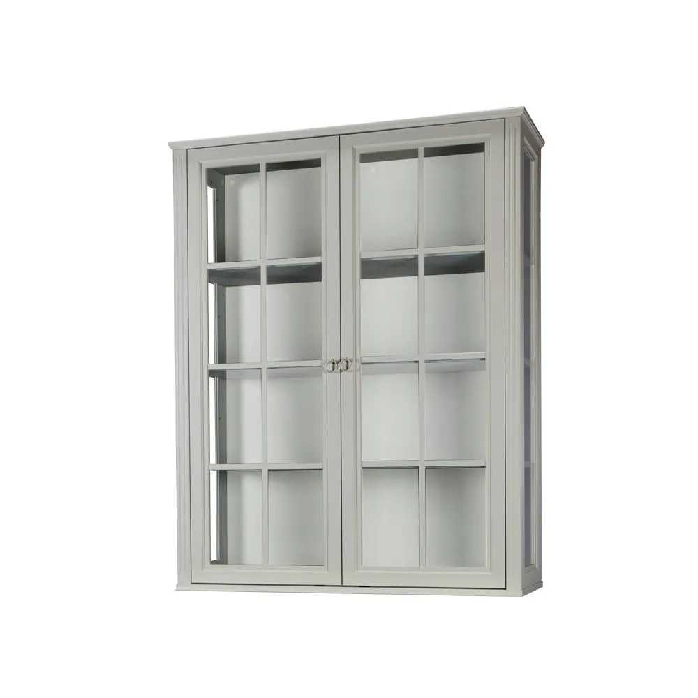 Stockholm 2.0 vitrin/överskåp, grå, 2 dörrar, 3 hyllor Englesson