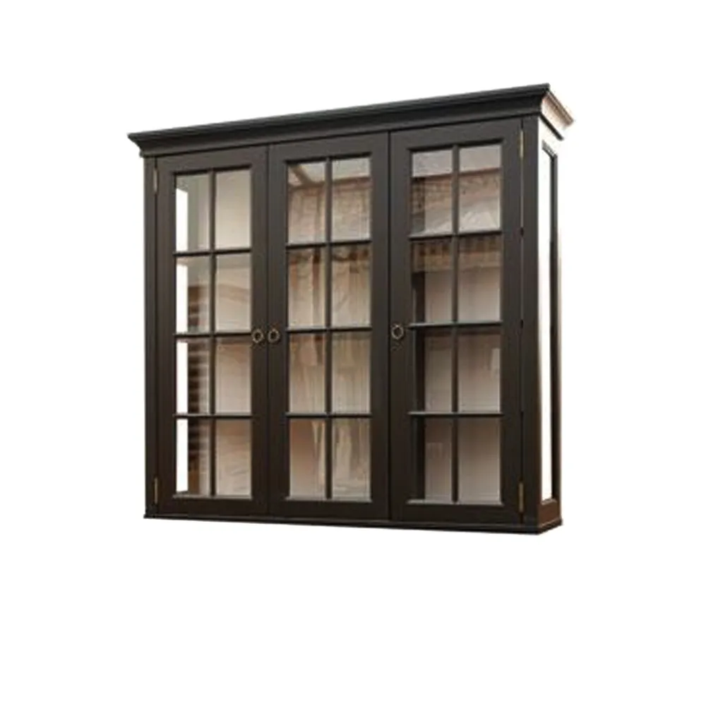 Stockholm vitrin/överskåp, svart, glassidor, 3 dörrar Englesson