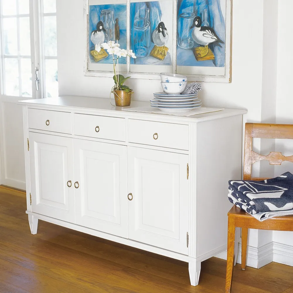 Stockholm vitrin/överskåp, svart, glassidor, 3 dörrar Englesson