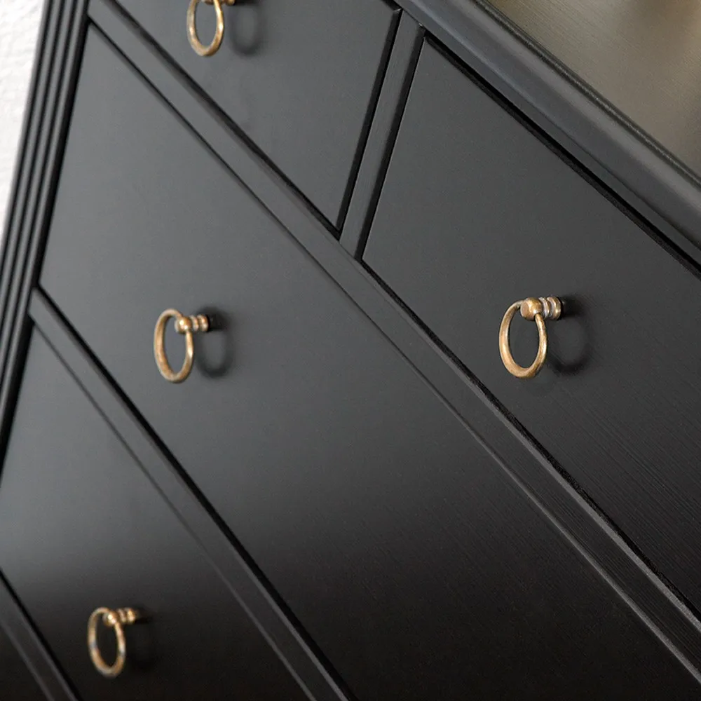 Stockholm vitrin/överskåp, svart, glassidor, 3 dörrar Englesson