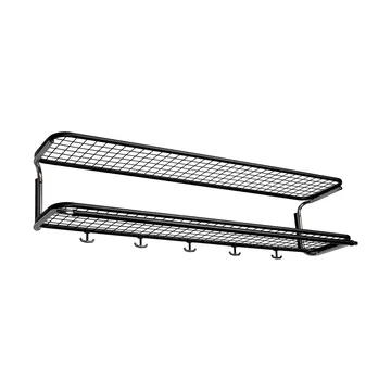 Classic 650 hatthylla - svart/krom, 2 plan, 120 cm - Essem Design
