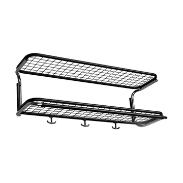 Classic 650 hatthylla - svart/krom, 2 plan, 40 cm - Essem Design