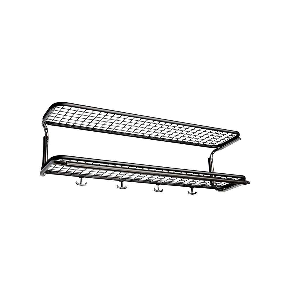 Essem Design Classic 650 hatthylla svart/krom, 2 plan, 40 cm