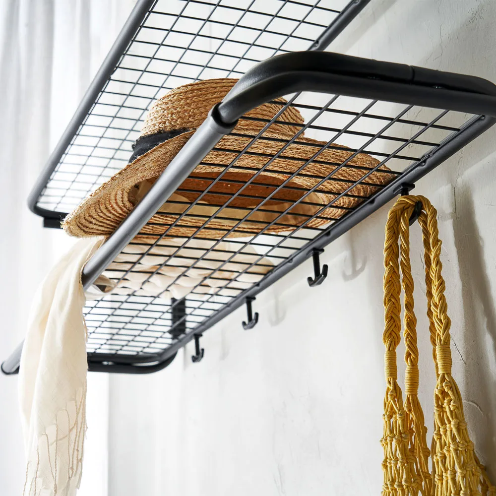 Classic 650 hatthylla, svart/svart, 2 plan, 50 cm Essem Design