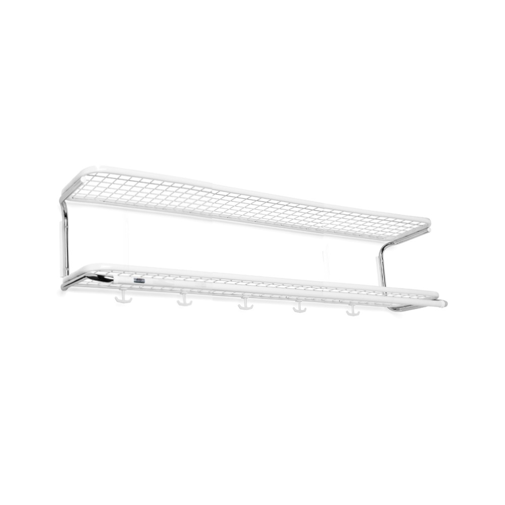 Essem Design Classic 650 hatthylla vit/krom, 2 plan, 120 cm